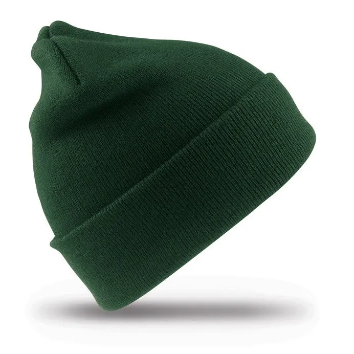 Plain Woolly Ski Hat - Bottle Green