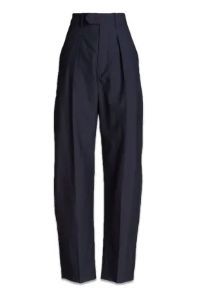 Pleated Cotton-blend Straight-leg Pants