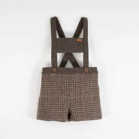 Popelin Brown Plaid Woollen Short Romper Suit (Mod 6.2)