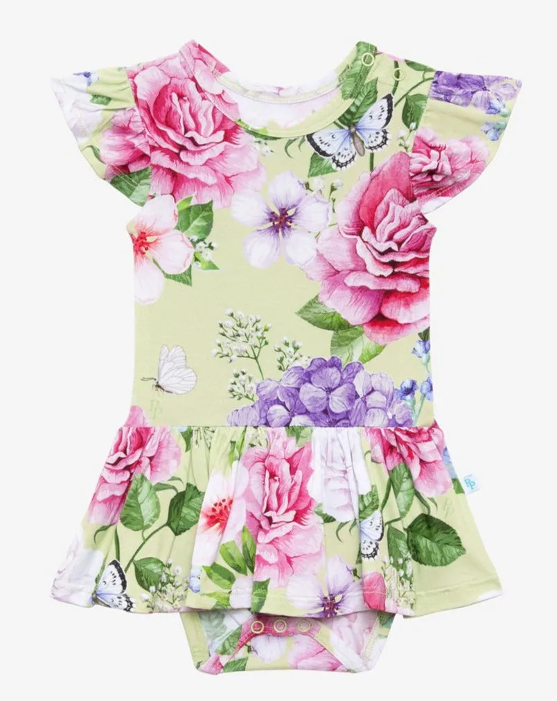 Posh Peanut Georgina Ruffled Caplseeve Basic Twirl Bodysuit