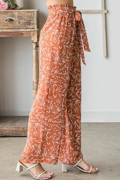 Printed Tied Straight Casual Pants