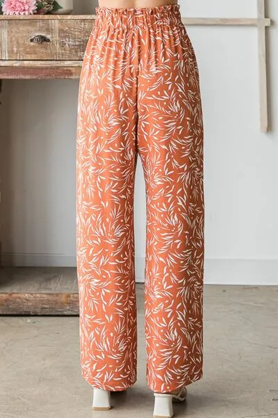 Printed Tied Straight Casual Pants