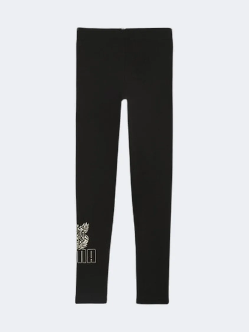 Puma Essential Plus Tropicat Girls Lifestyle Tight Black