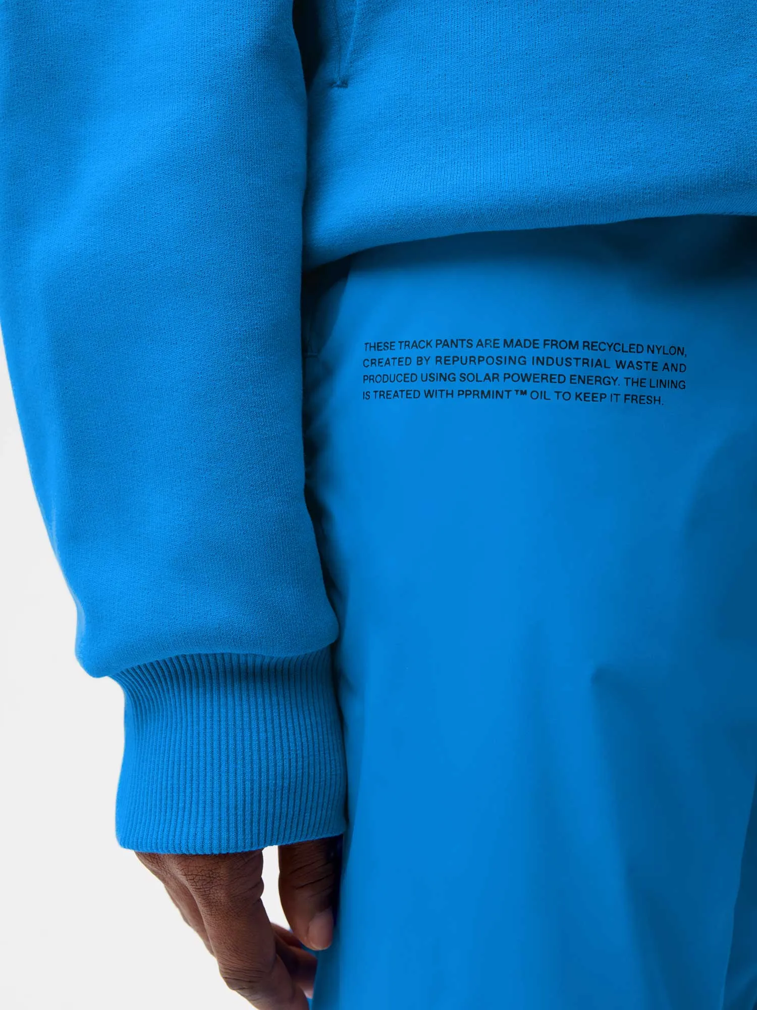 Recycled Nylon Track Pants—cerulean blue