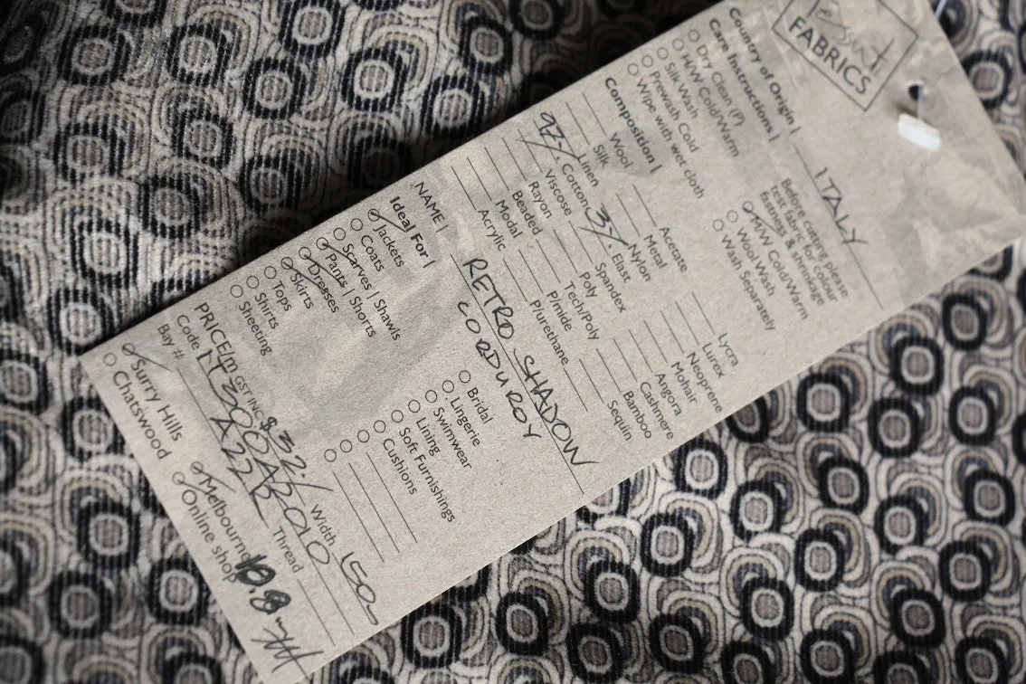 Retro Shadow - Printed Corduroy