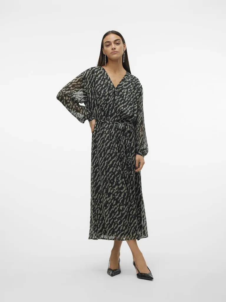 Rie V-Neck Dress - Balsam Green