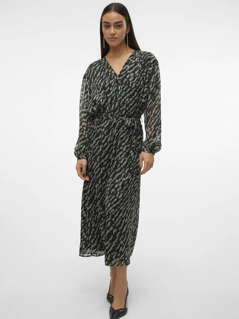 Rie V-Neck Dress - Balsam Green