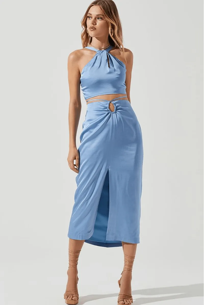 Robin Halter Crop Top Blue