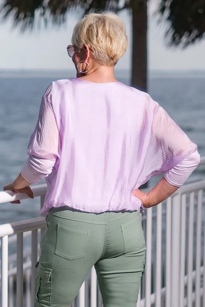 Rosa Silk Banded Blouse (BQ206)