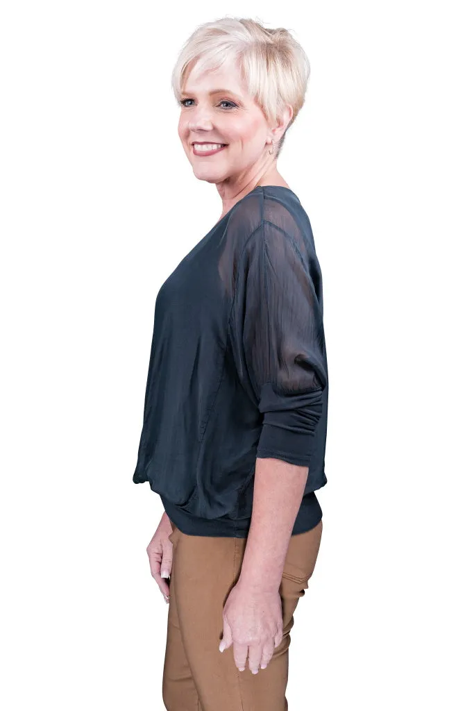 Rosa Silk Banded Blouse (BQ206)