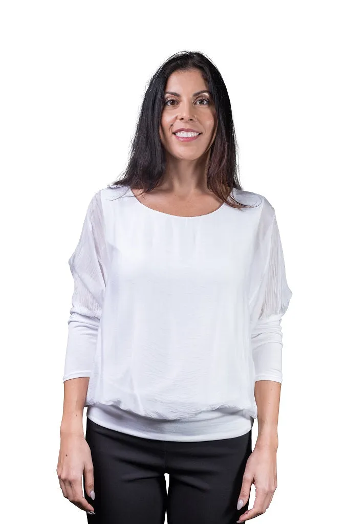 Rosa Silk Banded Blouse (BQ206)