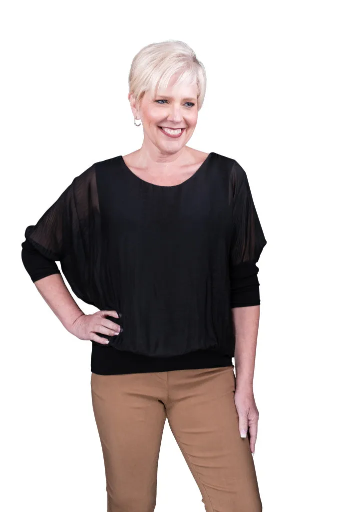 Rosa Silk Banded Blouse (BQ206)
