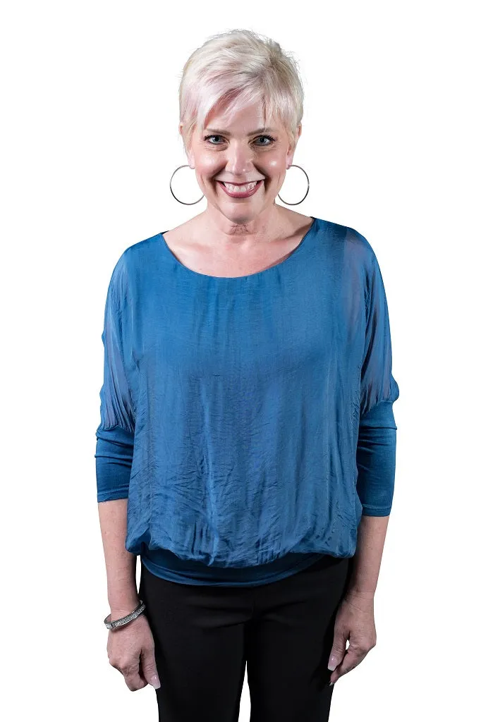 Rosa Silk Banded Blouse (BQ206)