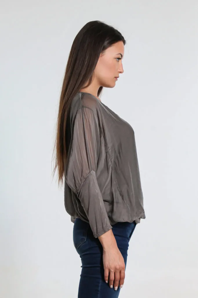 Rosa Silk Banded Blouse (BQ206)