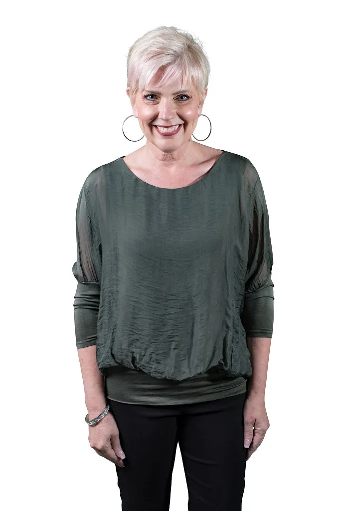 Rosa Silk Banded Blouse (BQ206)
