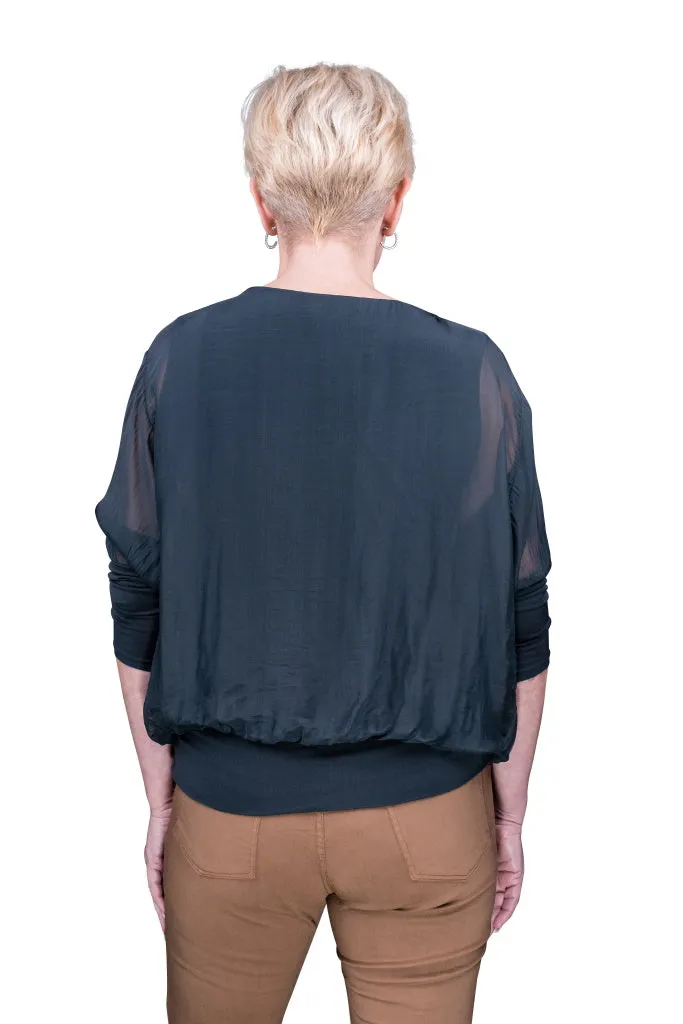 Rosa Silk Banded Blouse (BQ206)
