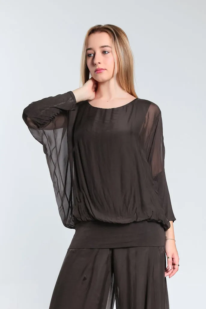 Rosa Silk Banded Blouse (BQ206)