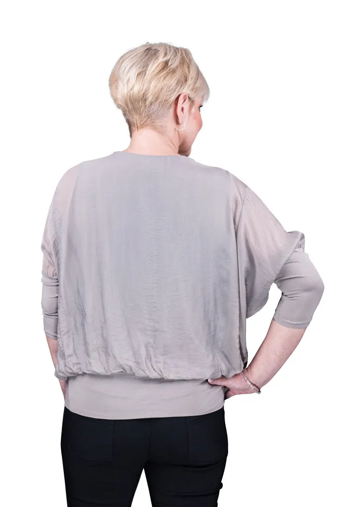 Rosa Silk Banded Blouse (BQ206)