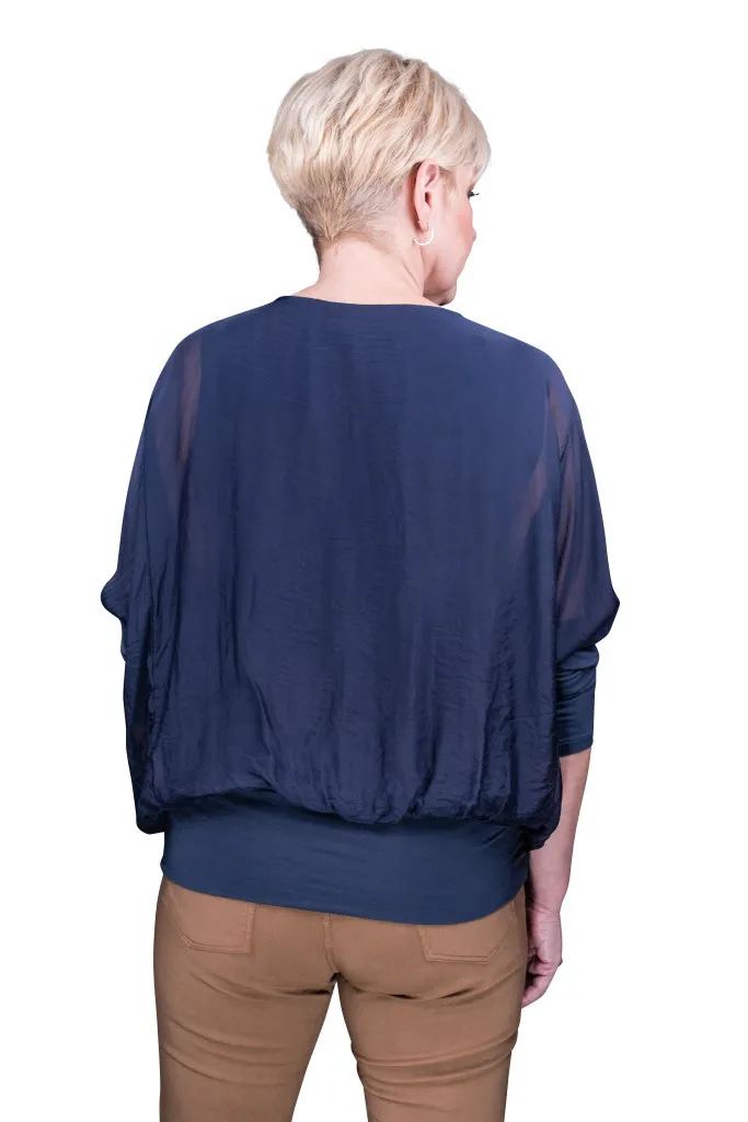 Rosa Silk Banded Blouse (BQ206)