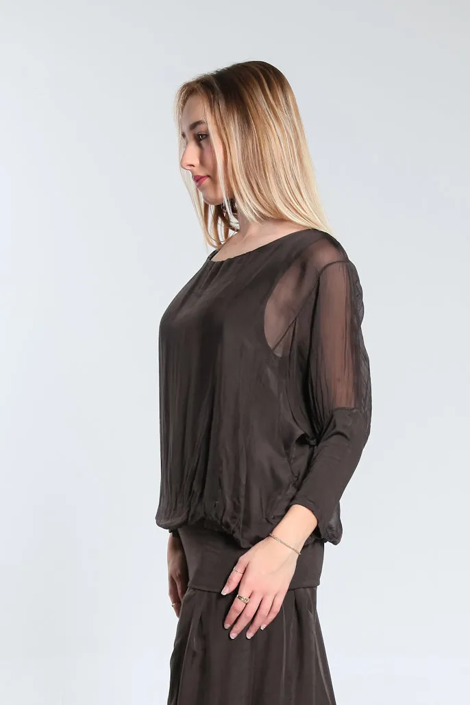 Rosa Silk Banded Blouse (BQ206)