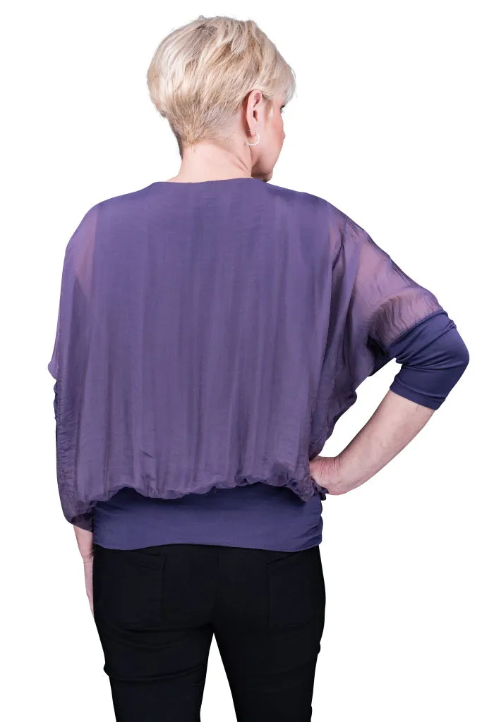 Rosa Silk Banded Blouse (BQ206)