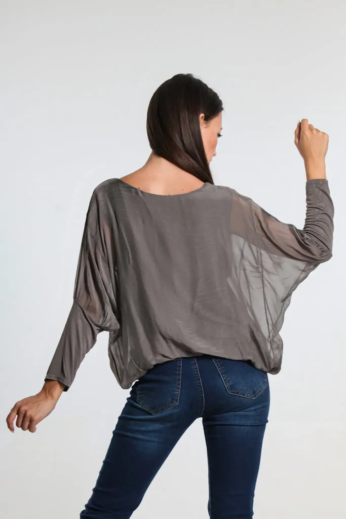 Rosa Silk Banded Blouse (BQ206)