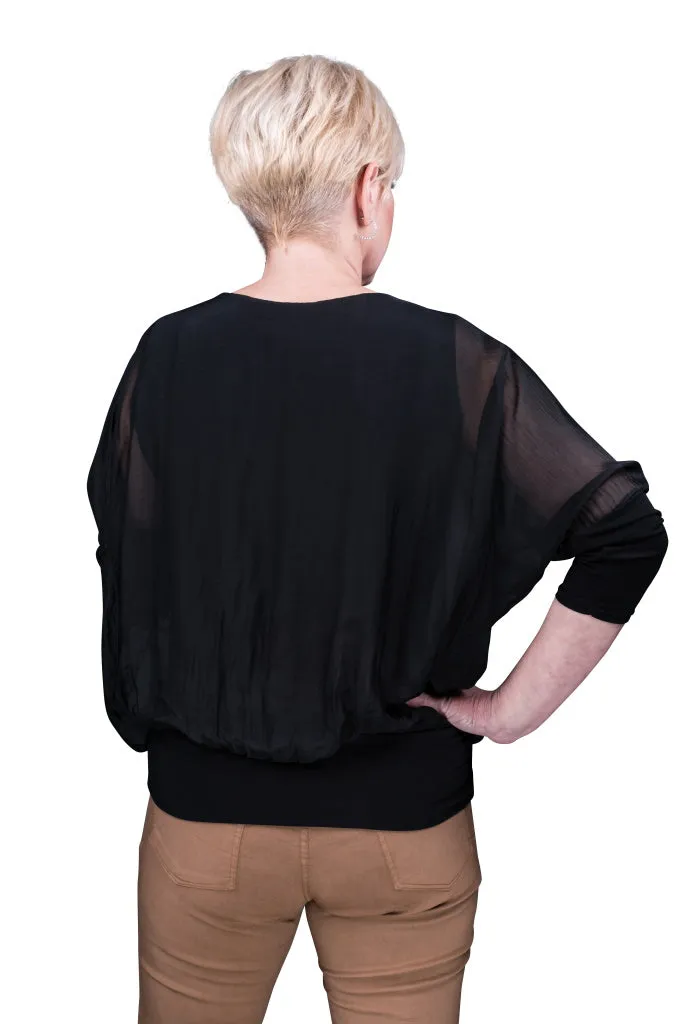 Rosa Silk Banded Blouse (BQ206)