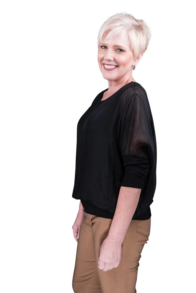Rosa Silk Banded Blouse (BQ206)