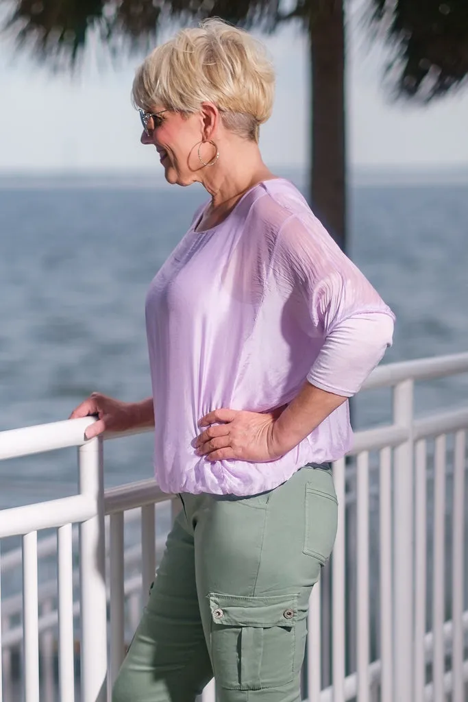 Rosa Silk Banded Blouse (BQ206)