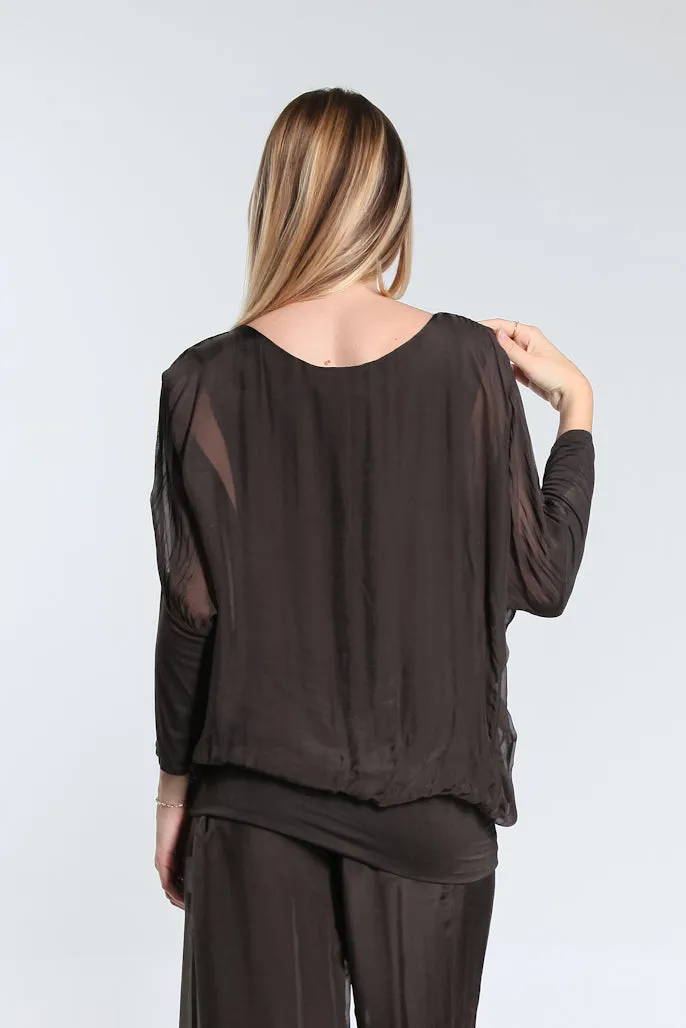 Rosa Silk Banded Blouse (BQ206)