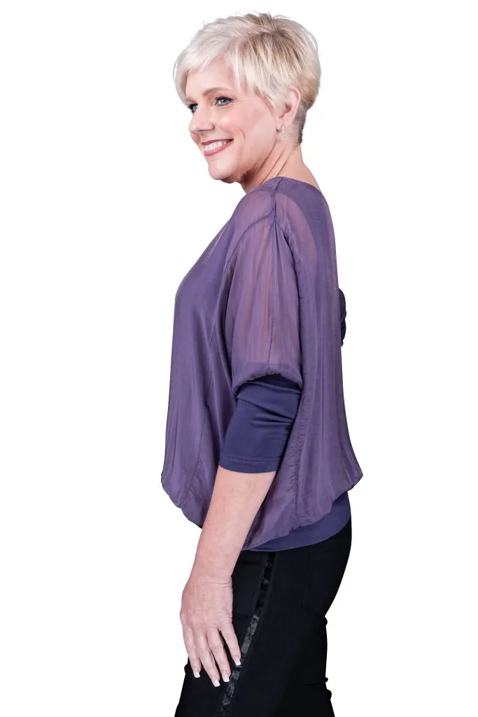Rosa Silk Banded Blouse (BQ206)