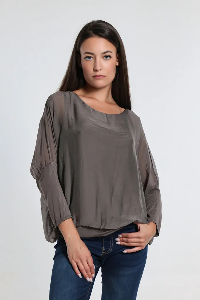 Rosa Silk Banded Blouse (BQ206)
