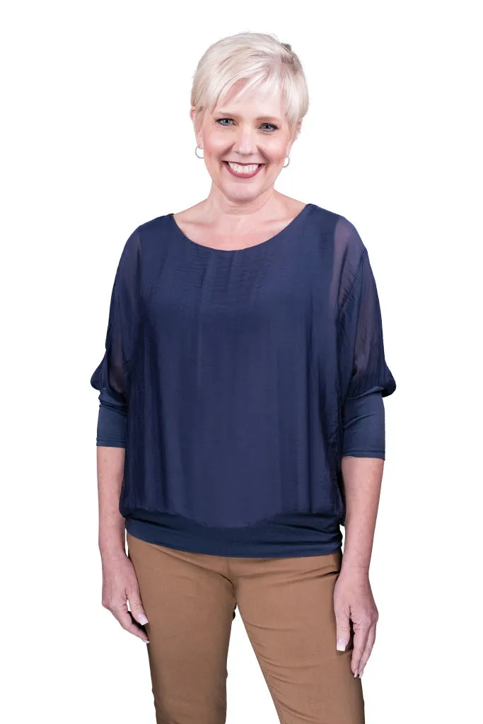 Rosa Silk Banded Blouse (BQ206)