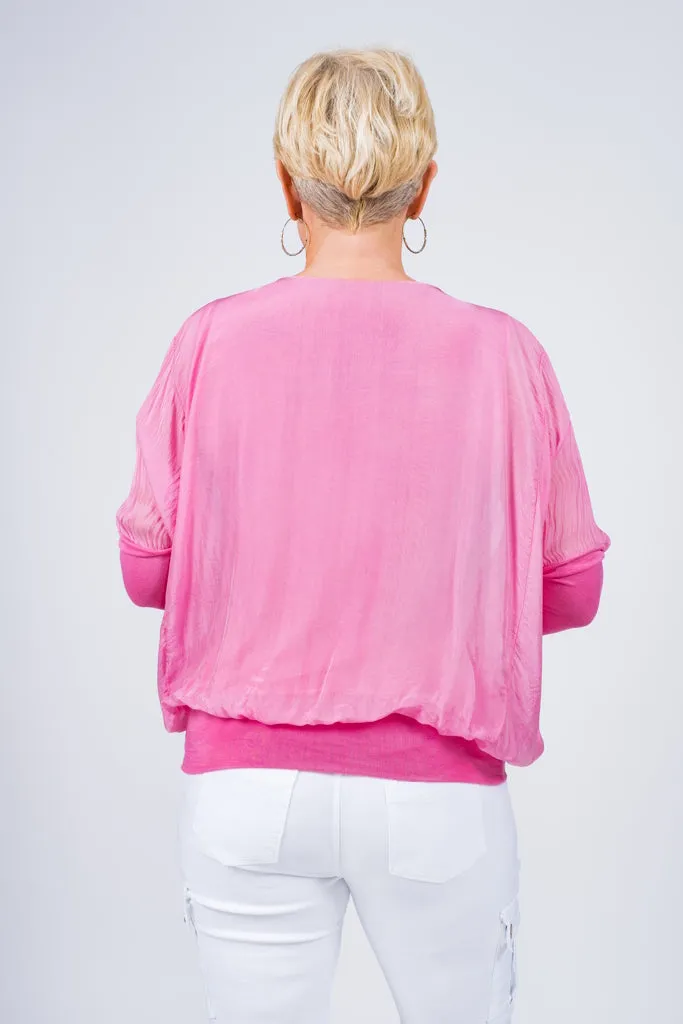 Rosa Silk Banded Blouse (BQ206)