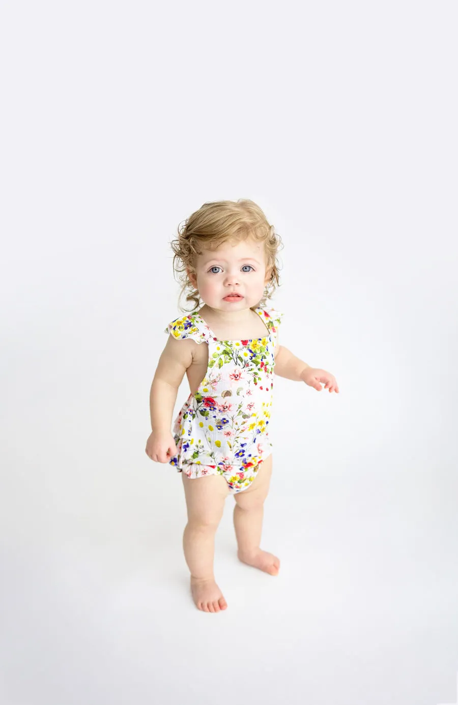 Ruffle Strap Bubble Romper - Barbara