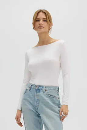 Saint Body Long Sleeve Wide Neckline Body White