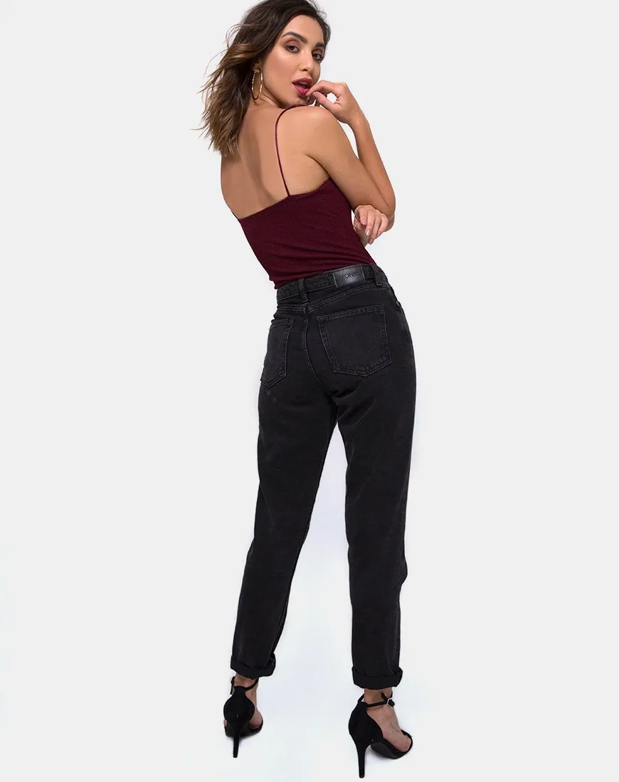 Sarela Bodice in Rib Burgundy