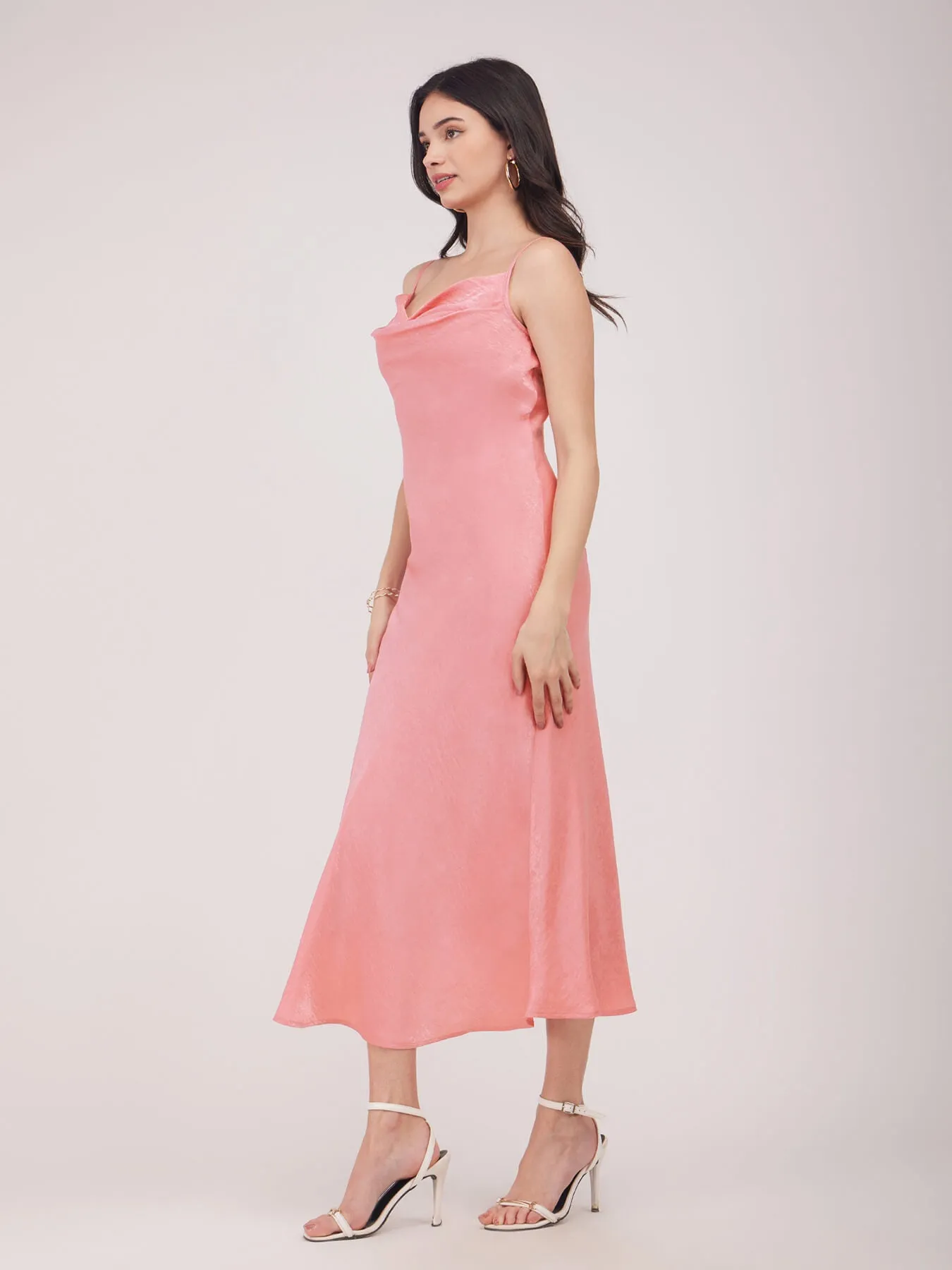Satin Slip Dress - Dusty Pink