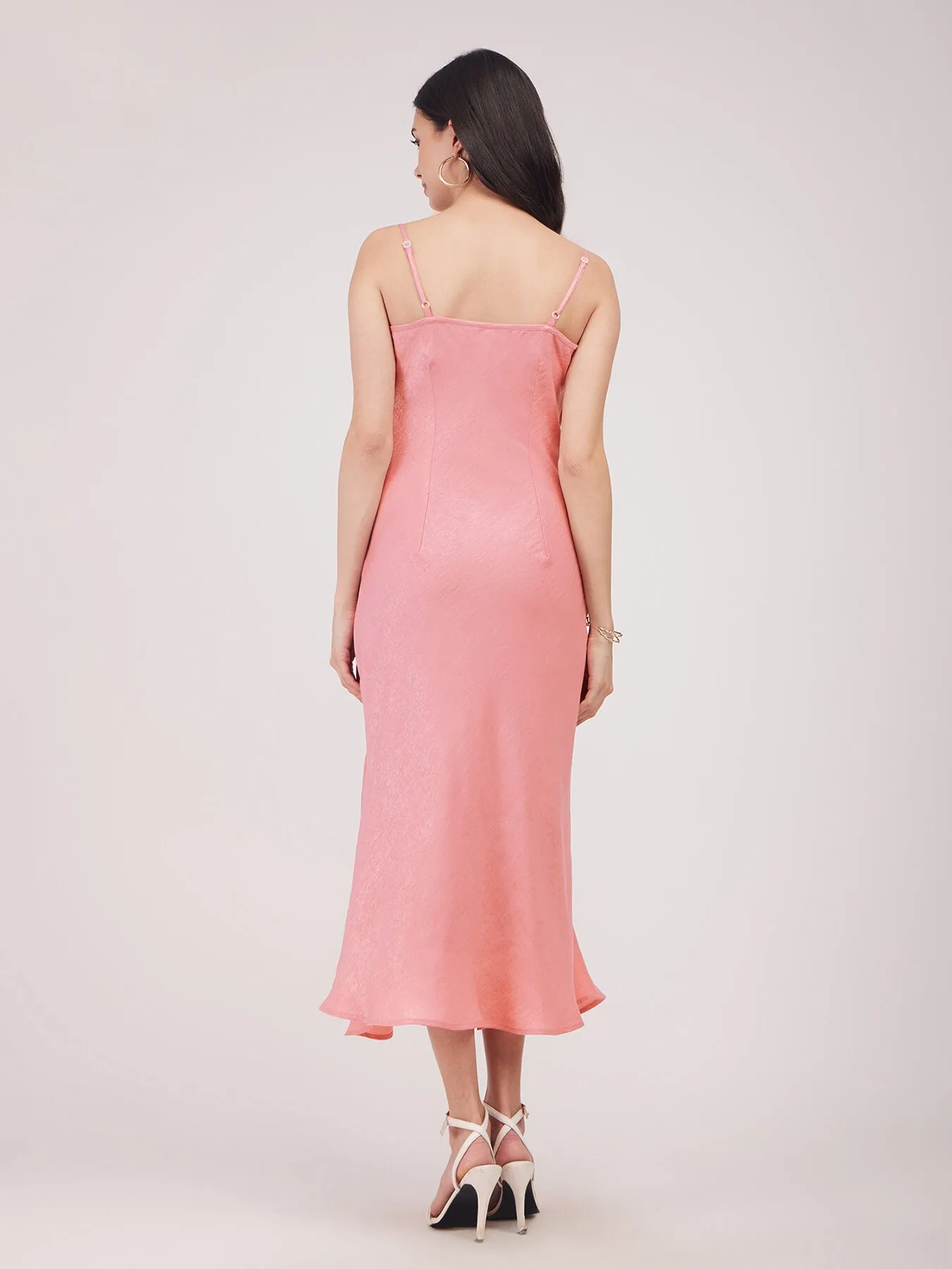 Satin Slip Dress - Dusty Pink