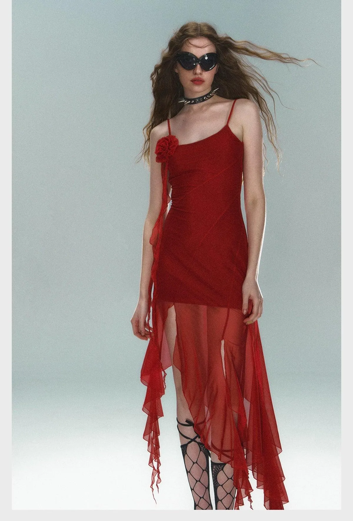 Scarlet Siren Asymmetric Slip Dress