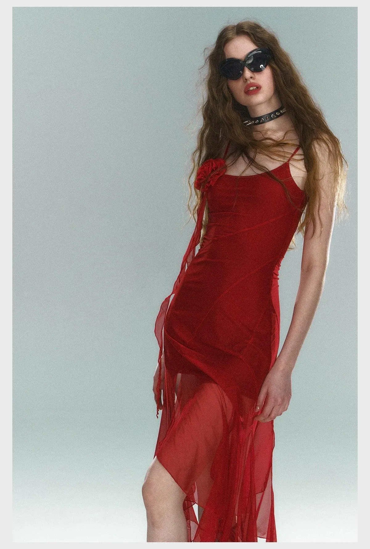 Scarlet Siren Asymmetric Slip Dress