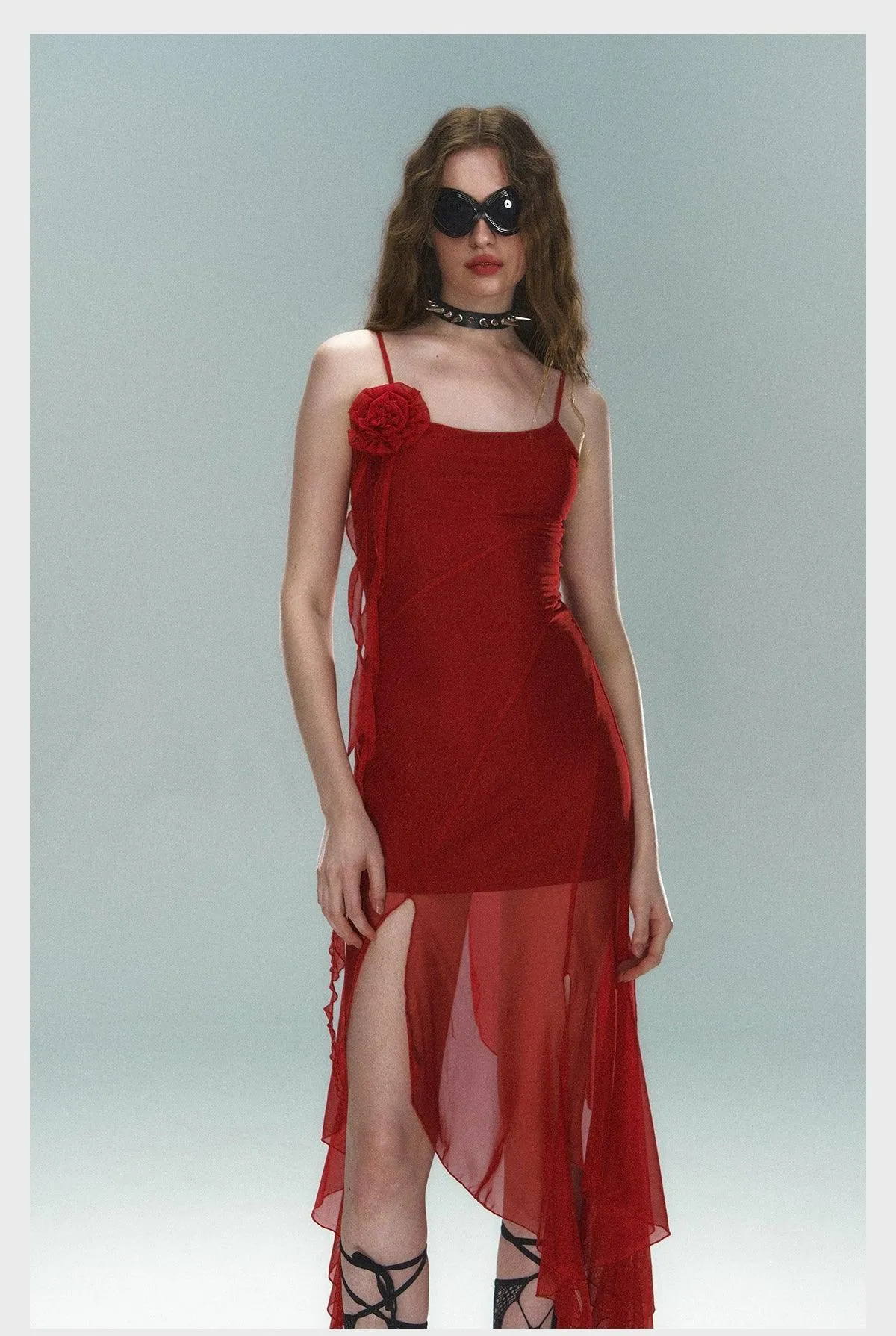 Scarlet Siren Asymmetric Slip Dress