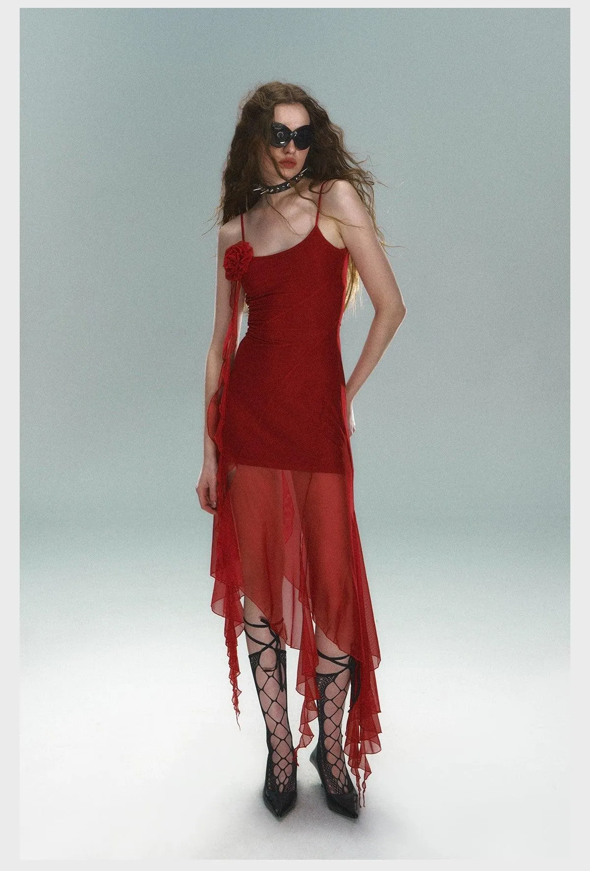 Scarlet Siren Asymmetric Slip Dress
