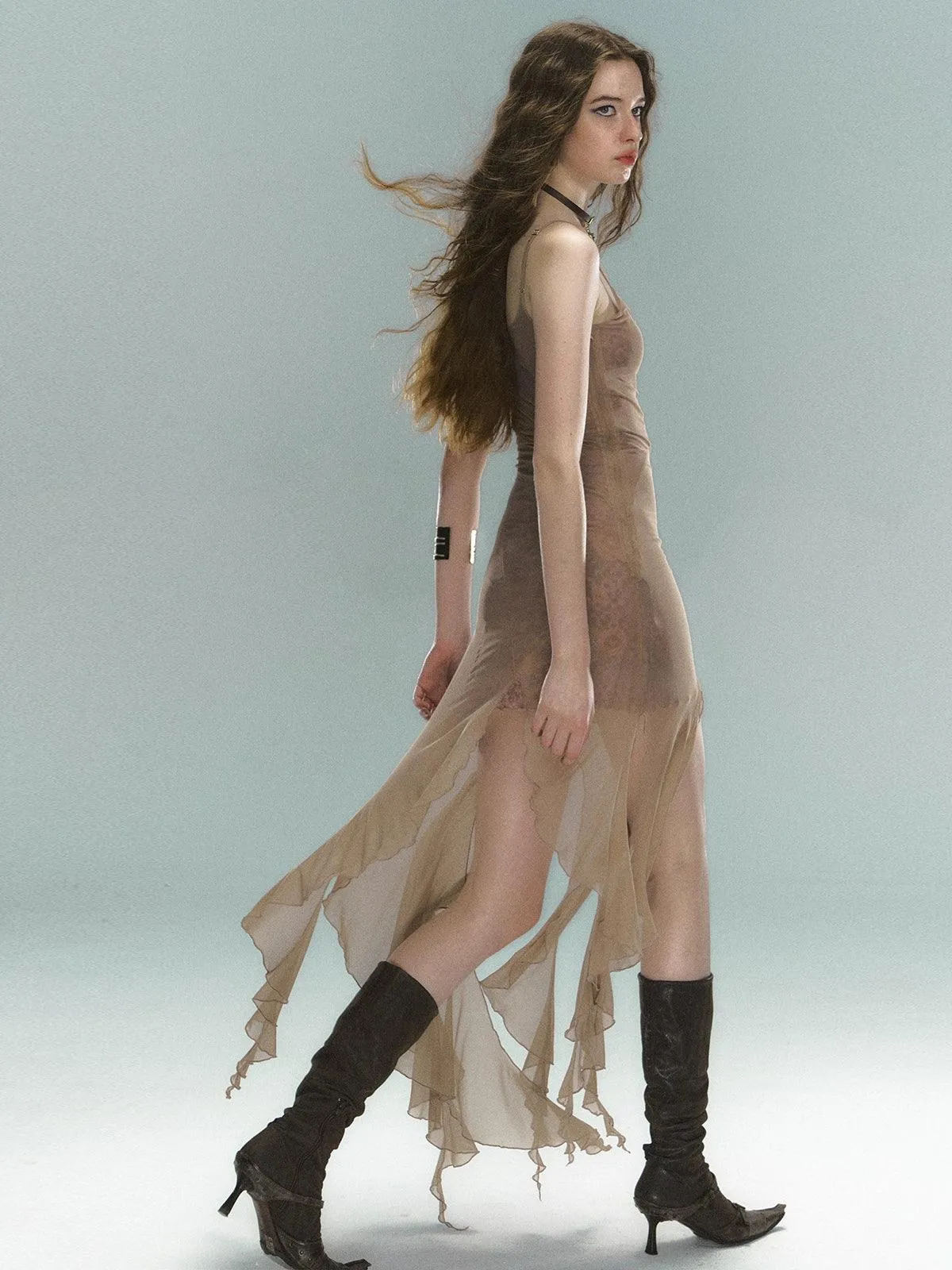 Scarlet Siren Asymmetric Slip Dress