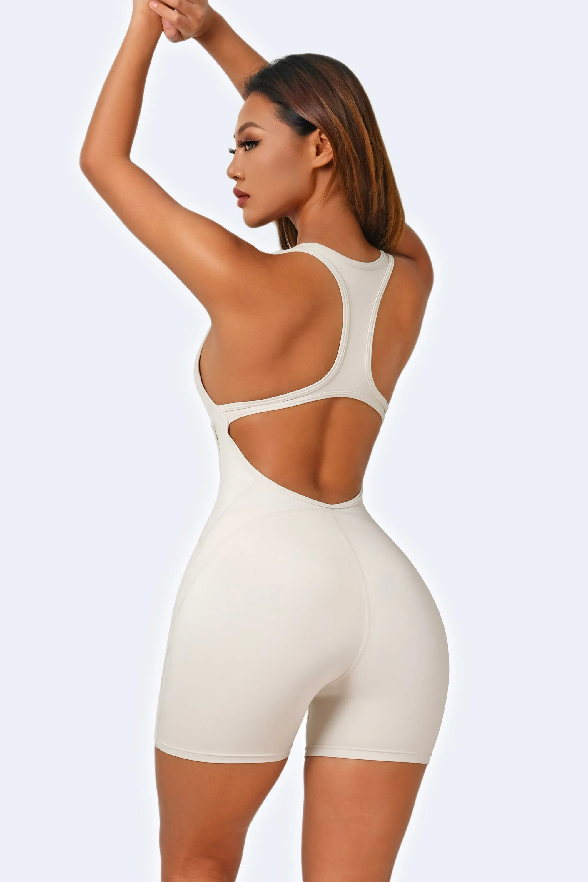 Scoop Neck Racerback Workout Romper