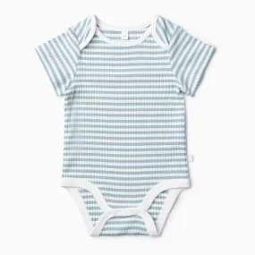 Sea Stripe Ribbed Short Sleeve Bodysuit