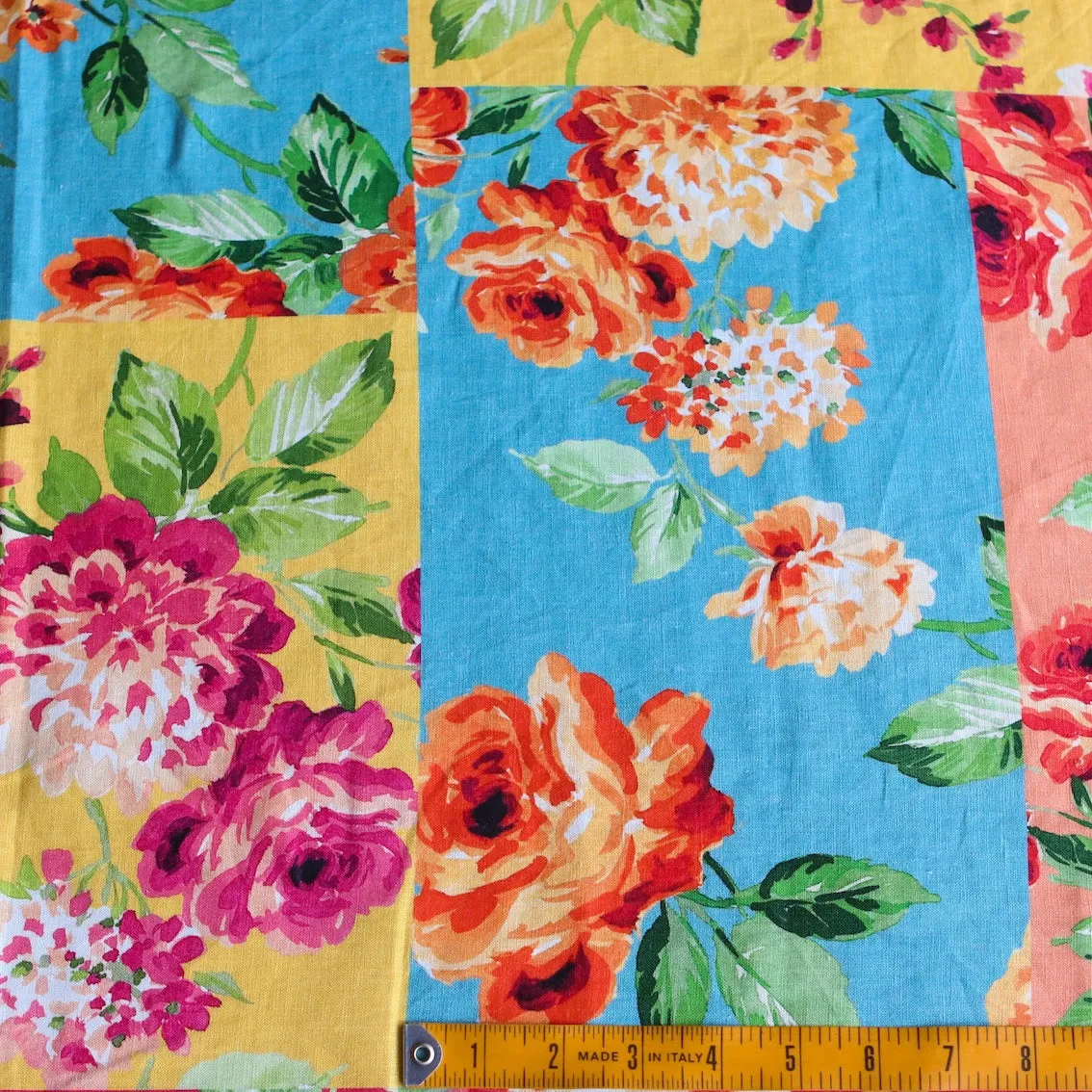 Sherbet Peonies Printed Linen