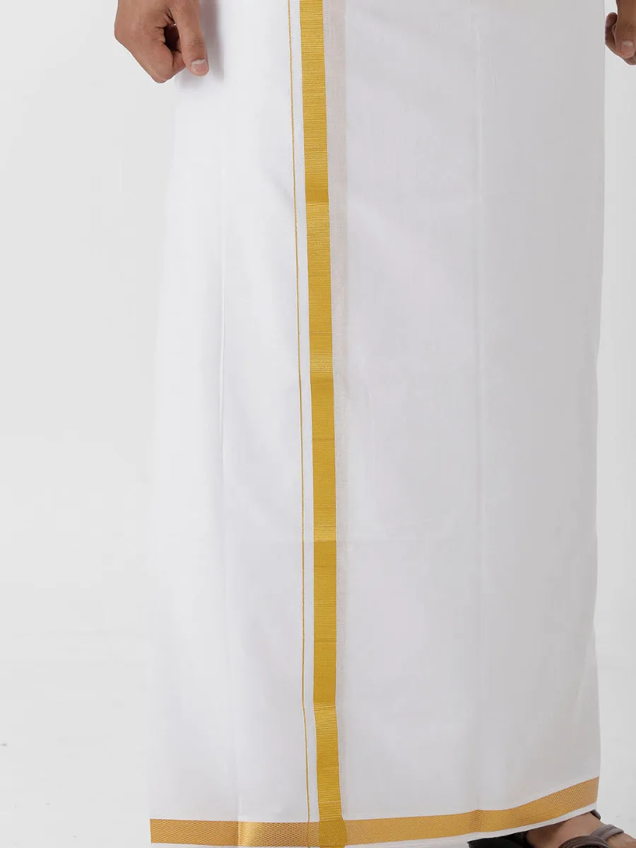 Silk Look Fancy Colour Full Sleeves Orange Shirt & Jari Dhoti Combo