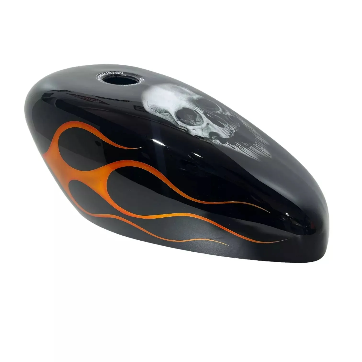 SKULL ORANGE FLAMES - Iron