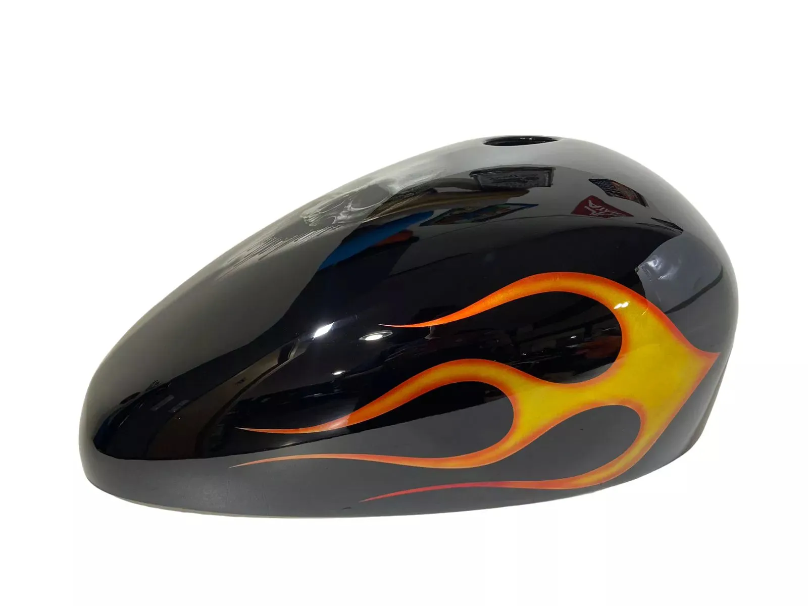 SKULL ORANGE FLAMES - Iron